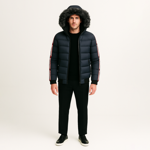Jaqueta Puffer Masculina Capuz Forrado
