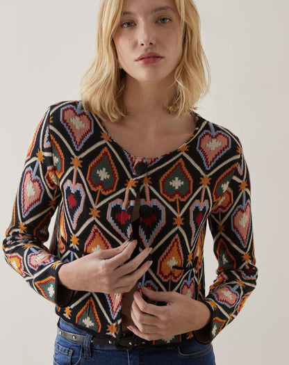 Jaqueta Cropped Tricot Jacquard  - Anturio Wallpaper
