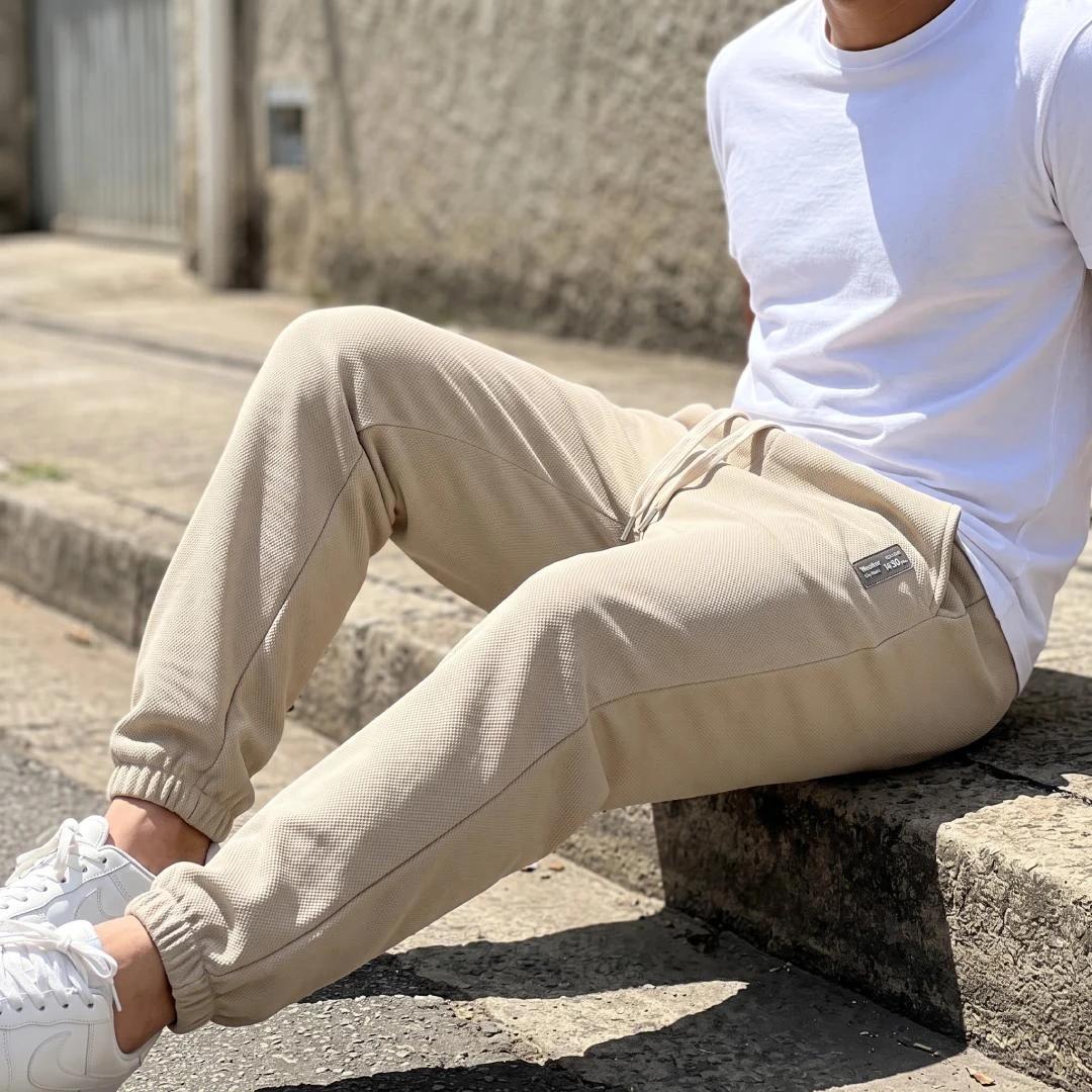 [Pague 3 Leve 5] Calça Apex Masculina em Algodão Texturizado e Poliéster de Alta Resistência com Etiqueta Industrial e Punhos Reforçados